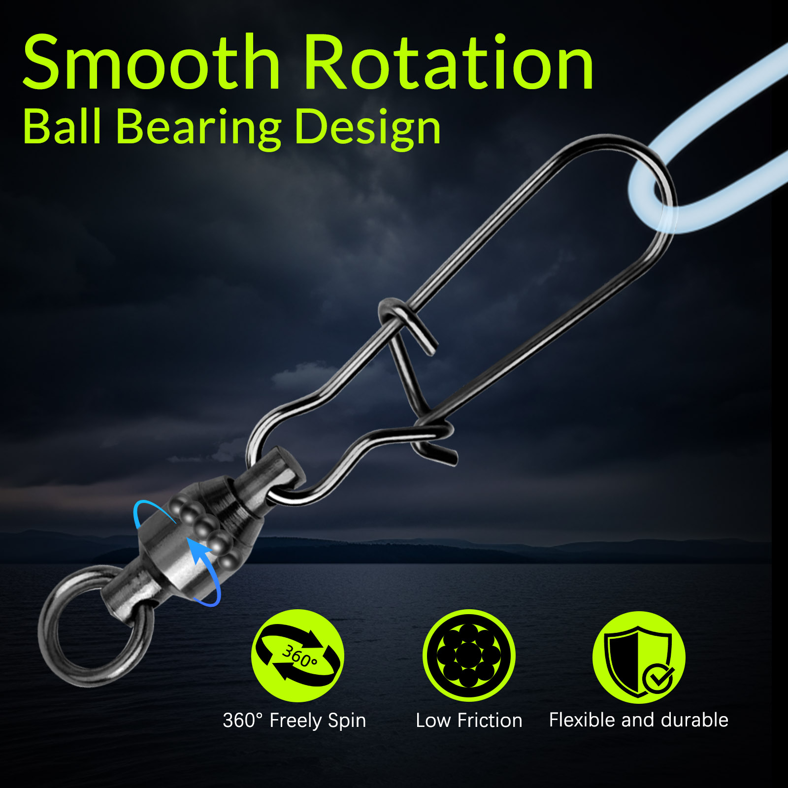9KM 10PCS Ball Bearing Swivel  - Ice Fishing Tip Up recension och pris