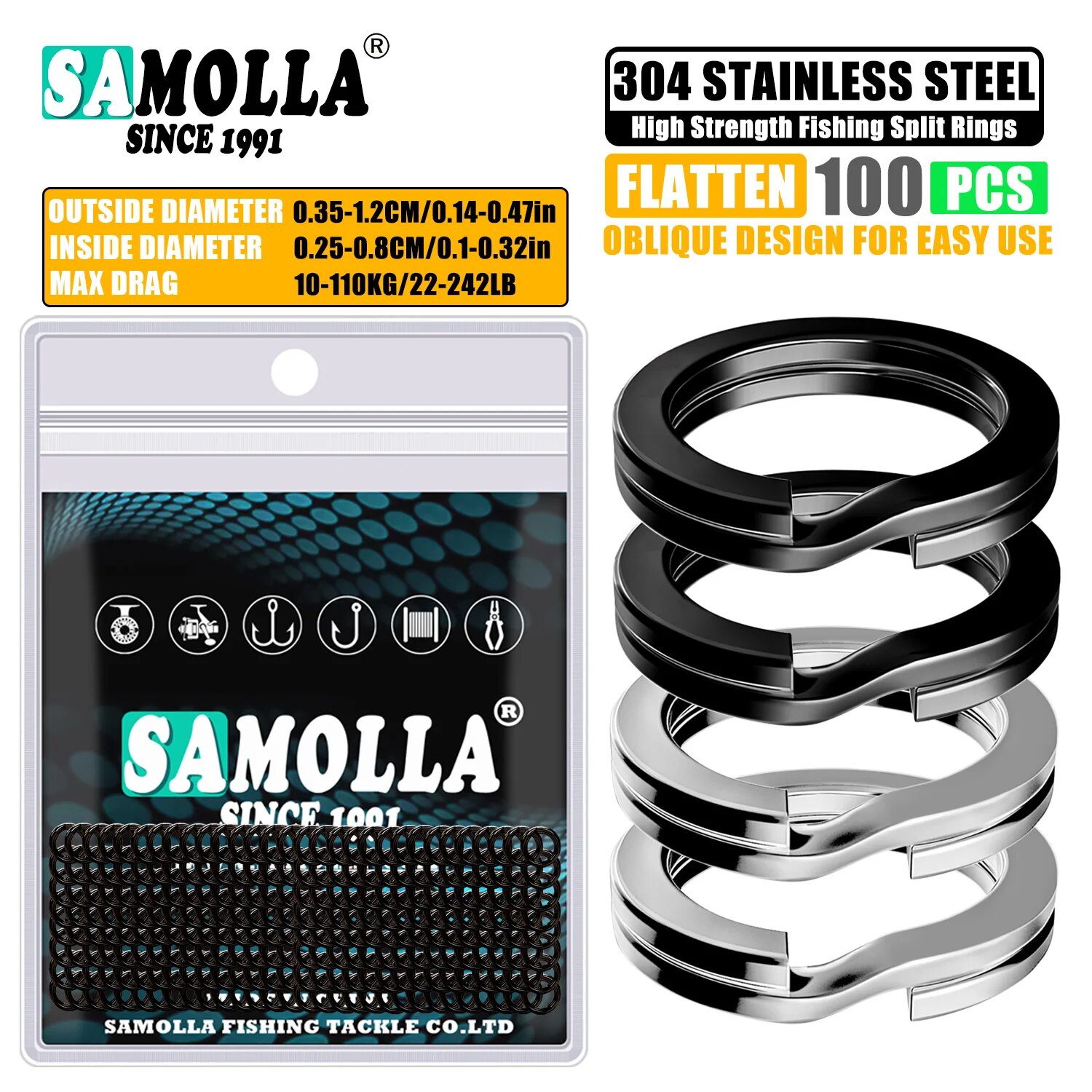 100pcs Fishing Split Rings Sta - Fishing Equipment Cheap recension och pris